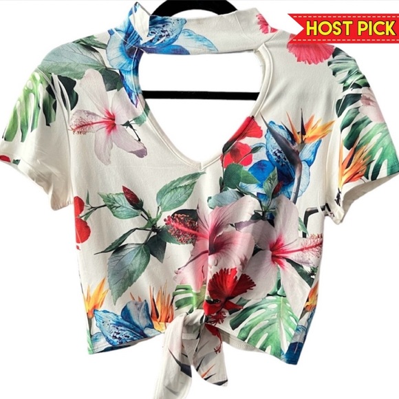 Sage The Label Ruched Shoulder Tie Crop Top main image 0